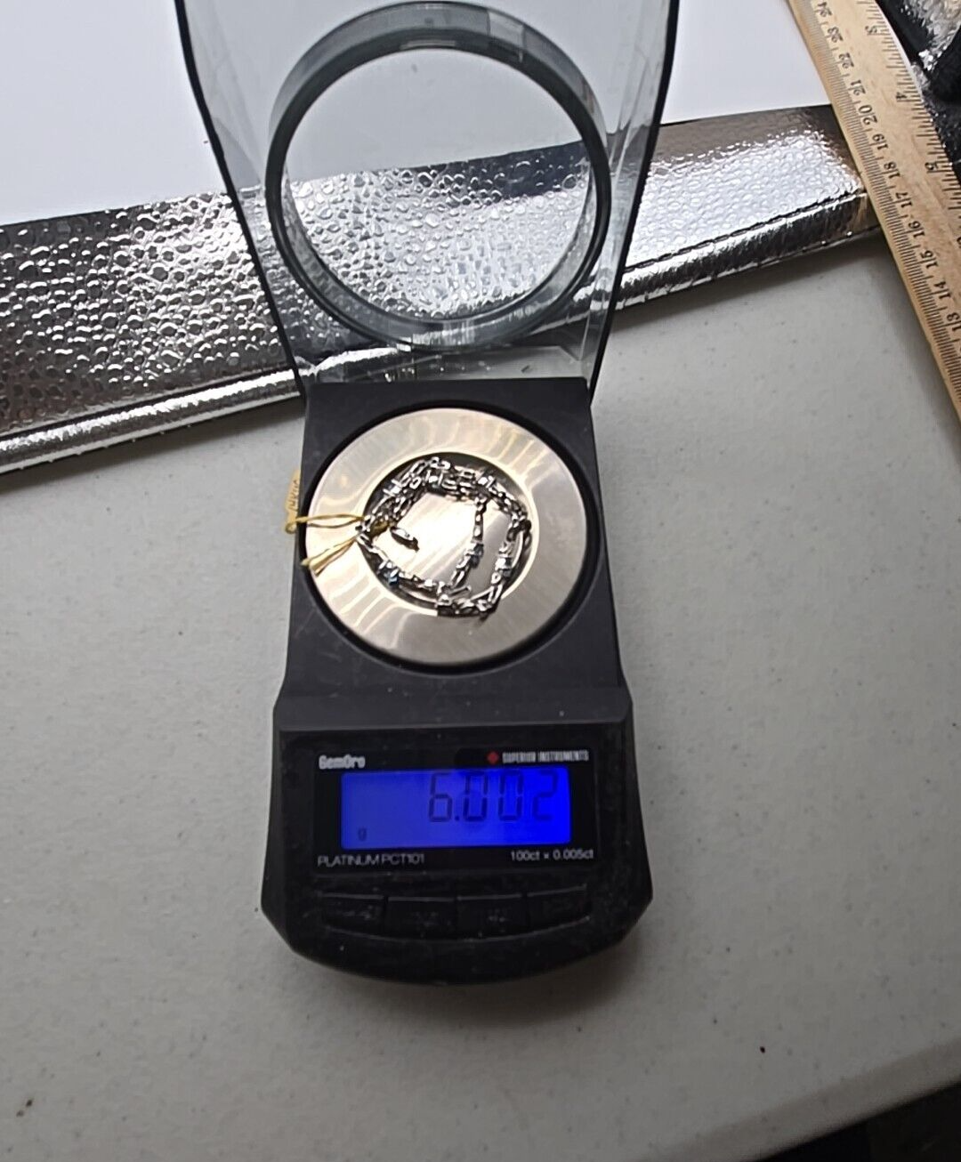 NEW 14kt White Gold Genuine Sky Blue Topaz & Diamond Gemstone 7 Bracelet 6 Grms