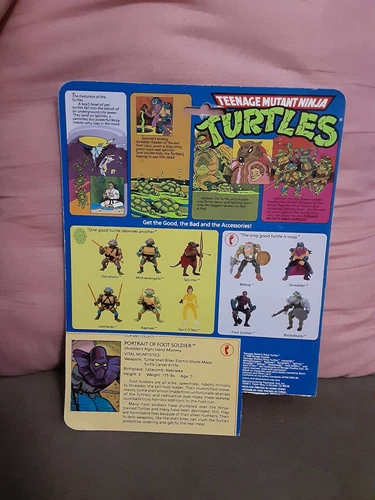 TMNT Foot Soldier Figure File Card Back 1988 Original 10 BACK Portrait Turtles