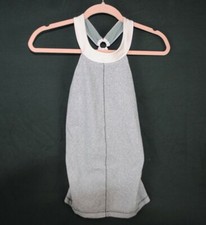 Lululemon Women's Size 6 Tank Top Shirt Built in Bra Gray Purple Striped