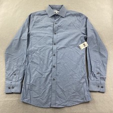 Bar lll Shirt Mens Small Blue Button Up Slim Fit Stretch Casual Comfort