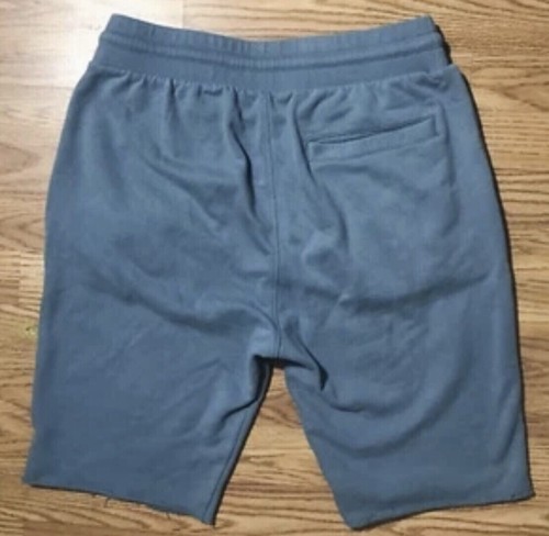 True Religion Heavy Fleece Cut Off Shorts Mens L Blue Drawstring Waist & Pockets - Picture 2 of 9