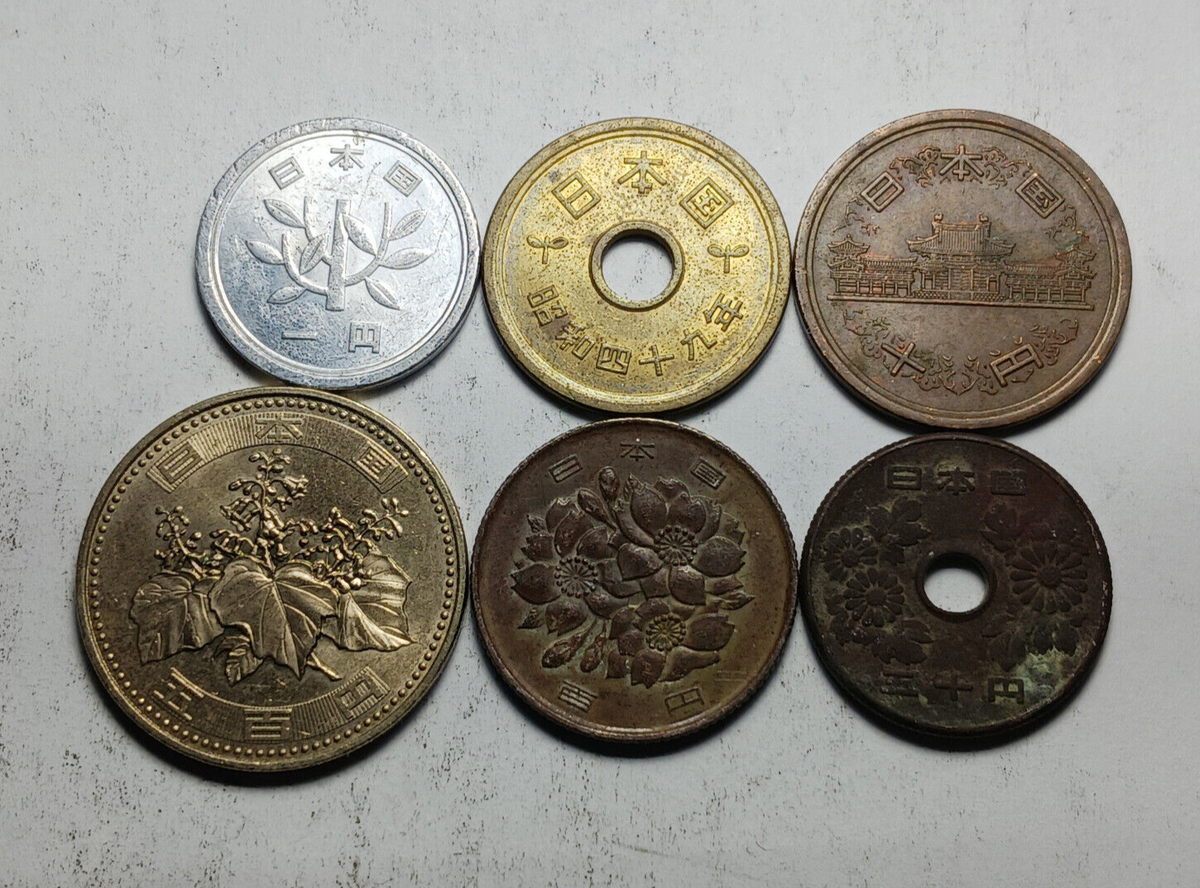 Lot of 6x Coins of Japan - 1-500 Yen Random Dates - Please Read | eBay