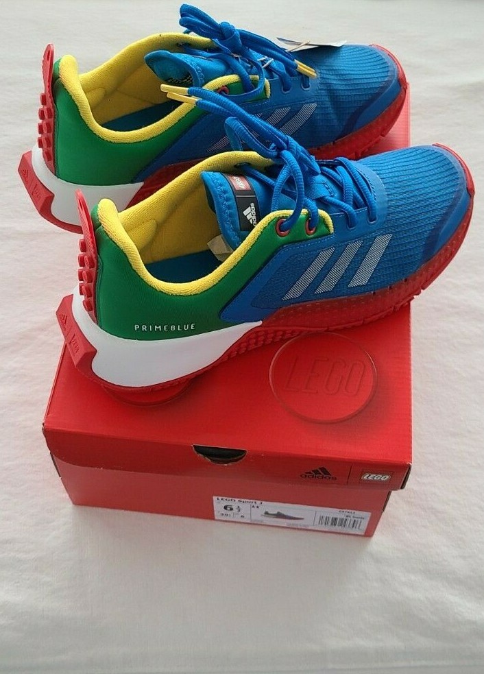 New Adidas Lego X running sport unisex kids size 6 lace up tennis shoes |  eBay
