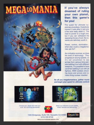1993 Mega-Lo-Mania Video Game Print Advertisement | eBay
