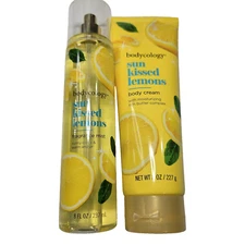 Bodycology Sun Kissed Lemons Set Mist + Body Cream Full Size 8 oz each