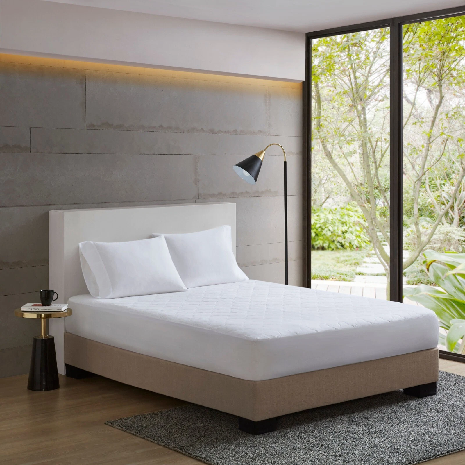 Sleep Philosophy Cotton?Percale Mattress Pad w/ Spandex Snug-on Slip Fit Skirt