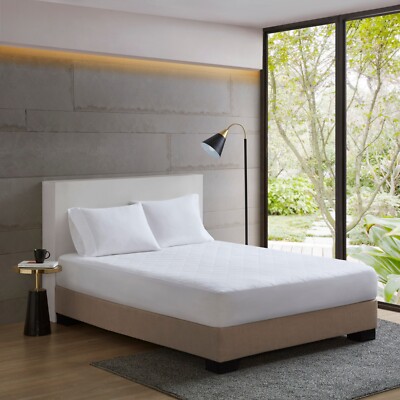Sleep Philosophy Cotton?Percale Mattress Pad w/ Spandex Snug-on Slip Fit Skirt