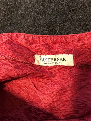 Vintage 1950er Jahre Pasternak zweifarbiges rotes Gürtelkleid klein - Bild 16 von 18