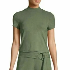 No Boundaries Juniors' Mock Neck TOP ONLY (Olive) Size L 11/13 #WS3