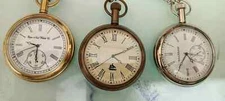 Lot of 3 Watch elgin vintage pocket Collectible Antique Brass Pocket Watch GIFT