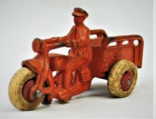 Vintage Cast Iron Hubley Crash Car Motorcycle Very Good Original Condition