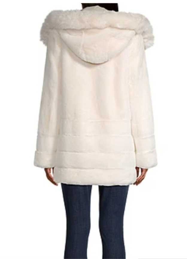 Miss Gallery Womens Hooded Heavyweight Faux Fur Coat XL Orig