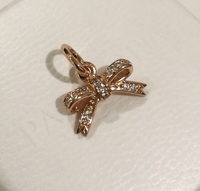 Pandora Sparkling Bow Rose, CZ, Dangle Charm #380357CZ