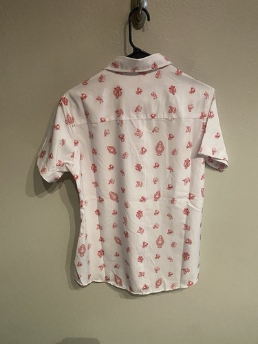 Dixxon Womens Medium Reaper Madness Tattoo Parlor Short Sleeve Button Up Shirt - Picture 10 of 12