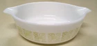 Vintage Pyrex Avocado Verde Square Flowers # 471 Casserole Dish One Pint NO LID
