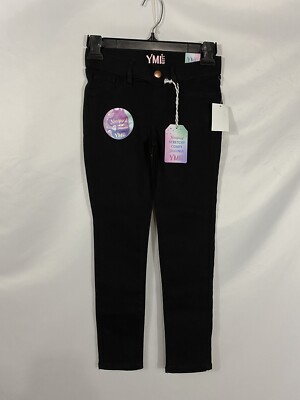 YMI Girl NWT Girls Size Black Skinny Leg Pull-On Stretch Denim Jeans 