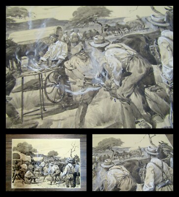 Otto Gerlach ''Feldschmiede der Schutztruppe am Waterburg'' 2.H. 19.JHh. 2° Folio