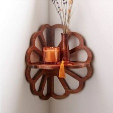 Antique Look wall shelf wood carving Corner Flower Wall bracket Hanging Handmade