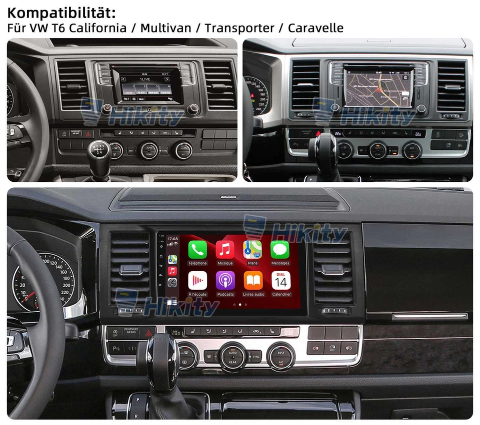 DAB+ 2+64G 9" CarPlay Android 15 Radio Für VW T6 Transporter Multivan California - Bild 2 von 4