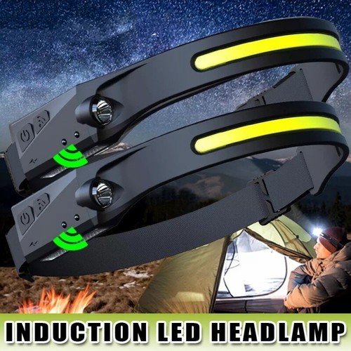 COB LED Headlamp USB Rechargeable Headlight Torch Work Light Bar Head Band Lamp - Picture 13 of 16