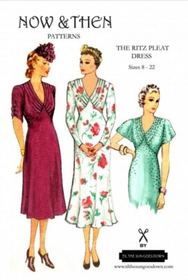 Now & Then Schnittmuster Schnittmuster The Ritz Plissee Kleid Damen UK 8 bis 22