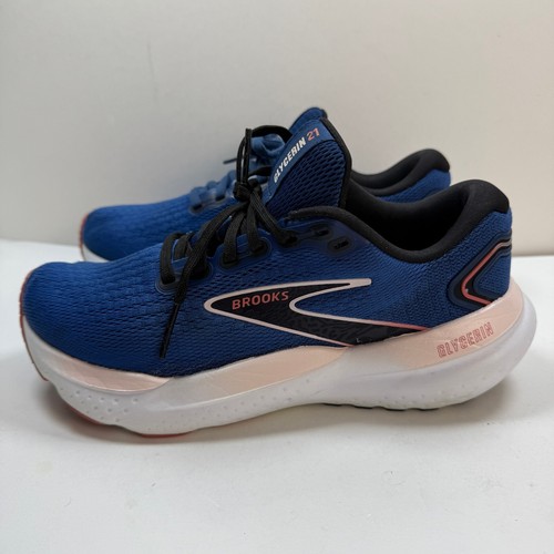 Brooks Womens Glycerin 21 1204081B496 Blue Running Shoes Sneakers Size 7 B - 第 1/16 張圖片