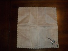 Vintage New York Harbor Statue of Liberty Handkerchief W/Label Embroidered