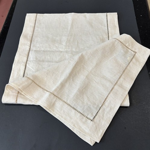 Pottery Barn Leinen Hohlsaum Beige 16”x70” Tischläufer