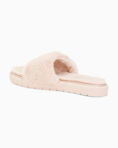 Pantuflas ""Sillie"" de piel rosa con logotipo dorado anne klein acogedoras confort talla 7,5 nuevas en caja - Imagen 5 de 7