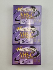 Lot of 3 SEALED NEW Memorex VHS-C Video Cassette Tapes TC-30 Blank Media