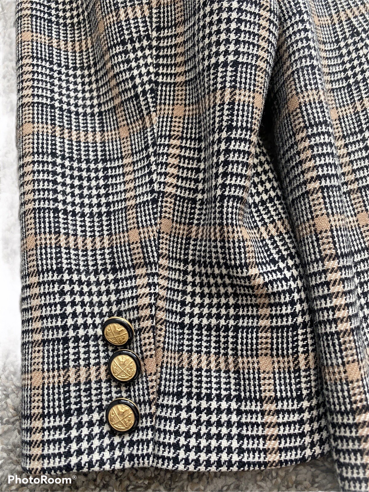 PENDLETON 100% Virgin Wool 2 Button Black/Tan/Whi… - image 6