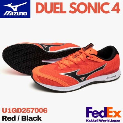 Mizuno Running Shoes DUEL SONIC 4 Red / Black U1GD257006 UNISEX NEW!!