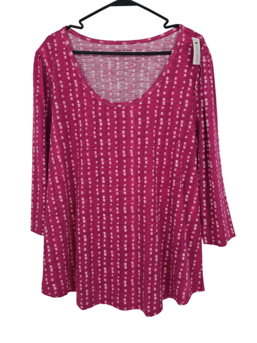 Lane Bryant Size 14/16 Women's Top Pink Geometric Print Shirt NWT