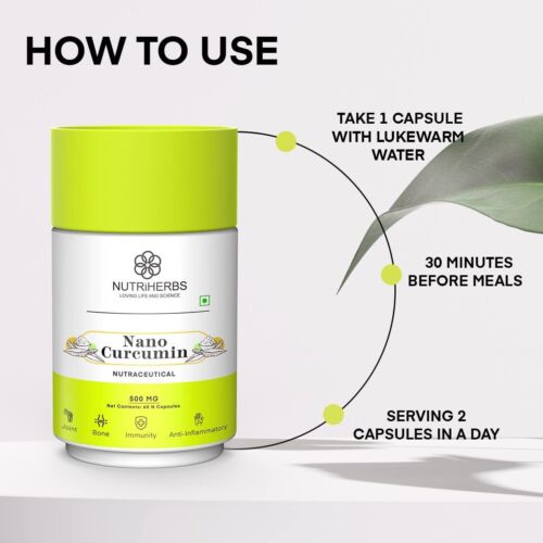 2X Nano Curcumina 500mg Con Extracto Puro De Cúrcuma Para Piel Y Cabello - 120 Cápsulas - Imagen 6 de 7