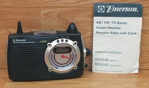 Emerson Instant Weather Portable Am/fm TV Band Radio RP6249 for sale ...