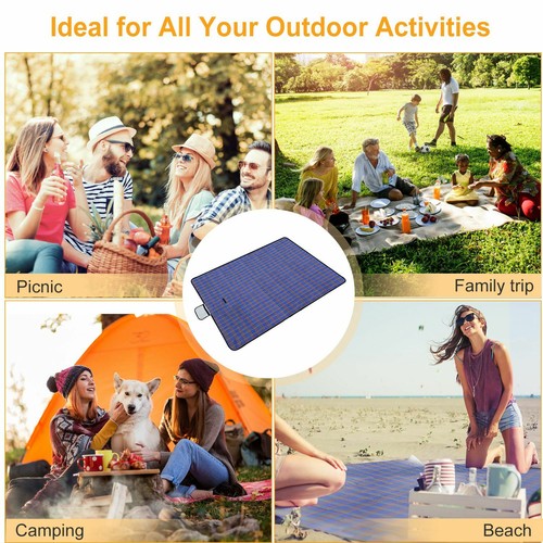 Waterproof Folding Picnic Blanket Mat Rug w/ Strap for Camping Hiking Travelling - Picture 6 of 30