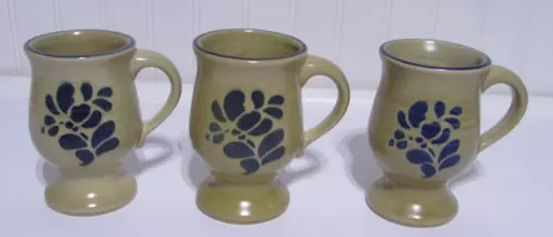 Pfaltzgraff  Folk Art   Pedestal Mugs  Set of 3  USA