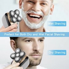5-in-1 Rotary Electric Shaver 4D Rechargeable Bald Head Hair Beard Trimmer Razor 22