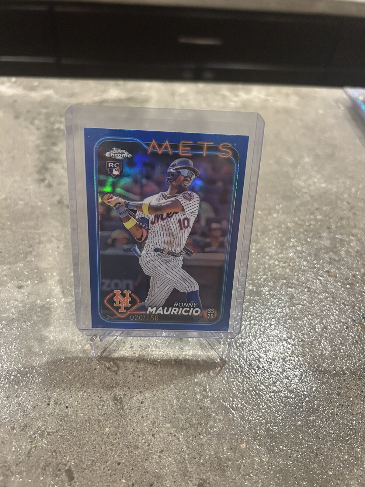 2024 Topps Chrome - Blue Refractor #28 Ronny Mauricio /150 (RC)