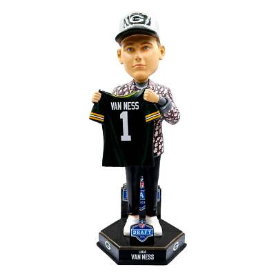 Lukas Van Ness Green Bay Packers 2023 Draft Pick Bobblehead NFL Football Iowa