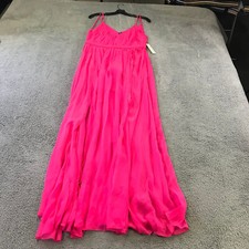 Alice + Olivia Dress Womens 10 Pink Tamar Cut Out Sheer Silk Maxi   $550