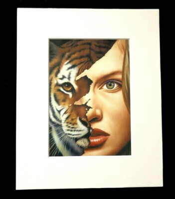 ''The Tiger Within'' by Jim Warren 1991 8 x 10 Matted Art Print