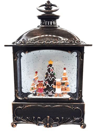 Lighted 12 Inch Christmas Water Lantern Snow Globe with Swirling Glitter- - Picture 6 of 6