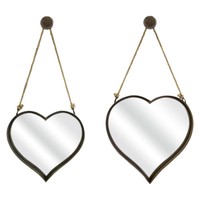 Imax Heart Shape Wall Mirror - Set Of 2, Brown, 2 on sale Imax Heart Shape Wall Mirror - Set Of 2, Brown, 2 on sale
