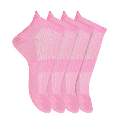 Pink 4 Pairs Unisex Thin Rayon Ankle Socks in Box Breathable Low Cut Running ...