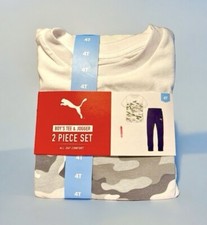 Boy's 2 Pc Jogger T-Shirt Set Camouflage Top Blue Joggers Puma Size 4 NWT
