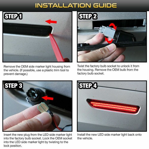 4pcs Seitenbegrenzungsleucht Seitenlicht Blinker Für Ford Mustang 2010-2014 - Picture 9 of 9