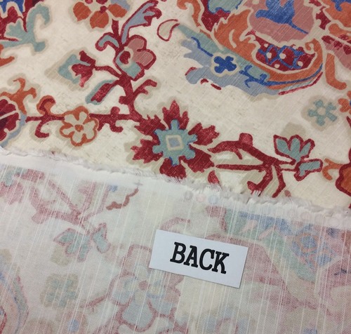 BALLARD DESIGN FARO BERRY SUZANI SAROUKRUG FLORAL GEOMETRIC FABRIC BY YARD 54" W - Picture 6 of 6