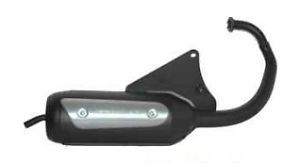 Pot d'échappement Booster noir pour moteur Minarelli vertical Stunt et BW'S 50