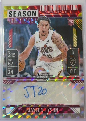 Jaylon Tyson RC Panini Contenders Optic #RVT-JTY Cracked Ice Prizm Auto Rookie